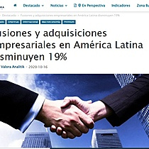 Fusiones y adquisiciones empresariales en Amrica Latina disminuyen 19%